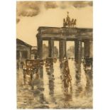 Lesser Ury (Birnbaum/Posen 1861 – 1931 Berlin)Blick auf das Brandenburger Tor. Um 1925Kohle und