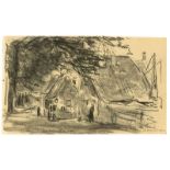 Max Liebermann (1847 – Berlin – 1935)Dorfstraße. Um 1900Kreide, laviert, auf Papier (aus einem