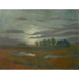 Otto Modersohn (Soest 1865 – 1943 Rotenburg/Wümme)Abendstimmung. 1941Öl auf Leinwand. 56 × 74,5 cm (