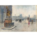 Lesser Ury (Birnbaum/Posen 1861 – 1931 Berlin)„Denkmal der Jeanne d’Arc mit Blick auf den Louvre,