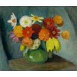 Otto Modersohn (Soest 1865 – 1943 Rotenburg/Wümme)„Sommerblumenstrauß“. Um 1925Öl auf Holz. 43,8 ×
