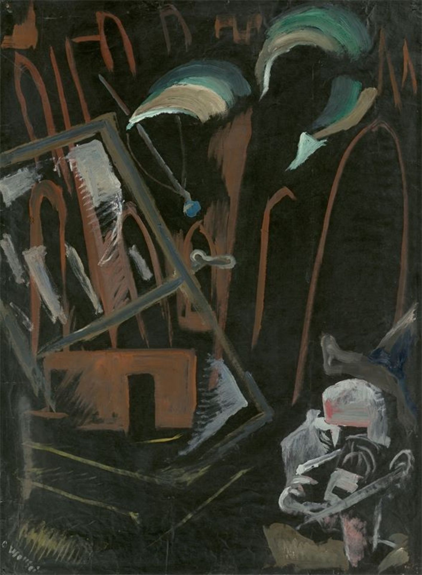 Gert Heinrich Wollheim (Loschwitz b. Dresden 1894 – 1974 New York)Dachkammer. 1922Öl auf Papier