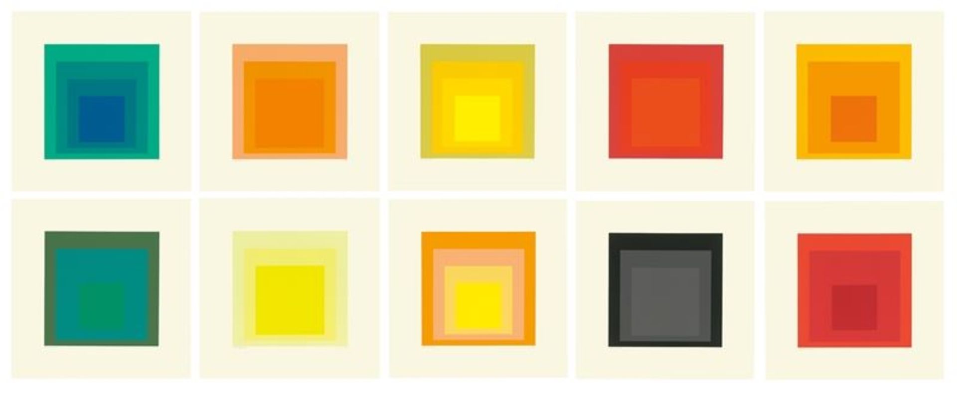 Josef Albers (Bottrop 1888 – 1976 New Haven)„Homage to the Square“. 197010 Farbserigrafien,