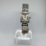 Cartier Tank Francaise Stainless Steel Diamond Set