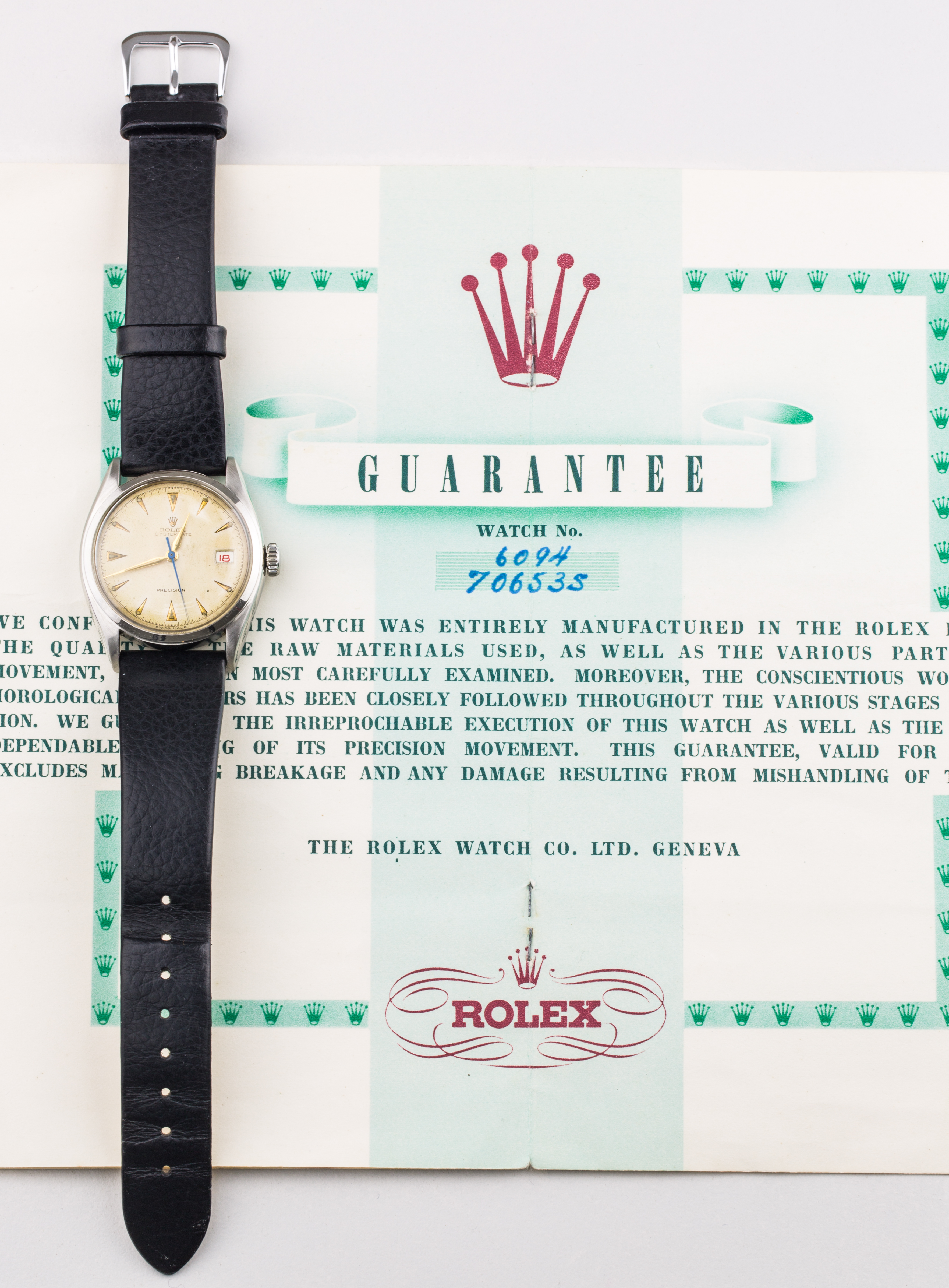 Rolex Oysterdate Ref 6094 with original papers - Image 2 of 3