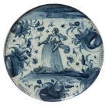 ALZATA IN MAIOLICA BIANCA E BLU, FORNACE DI SAVONA, XVIII-XIX SECOLO