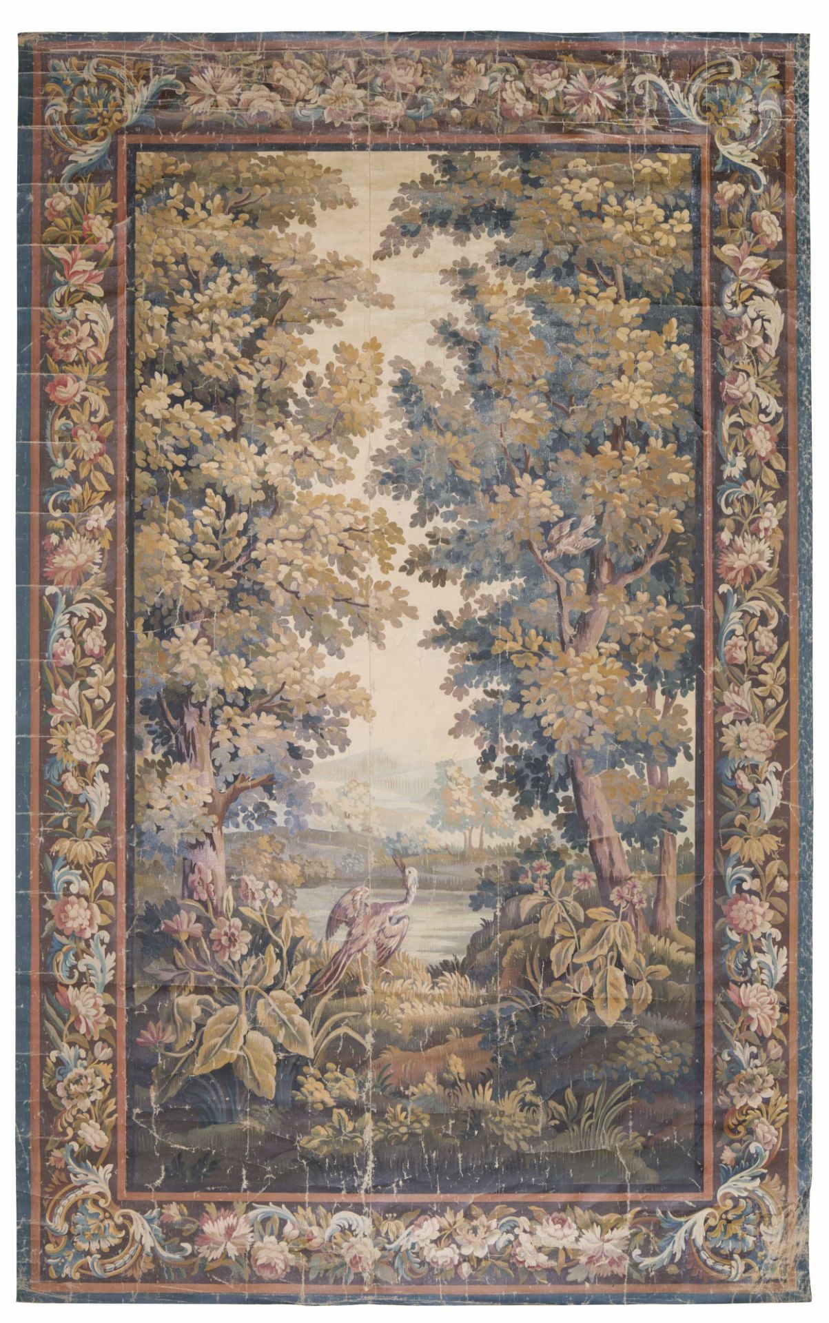 CARTONE D'ARAZZO DIPINTO SU TESSUTO, FRANCIA, AUBUSSON, 1750 CIRCA