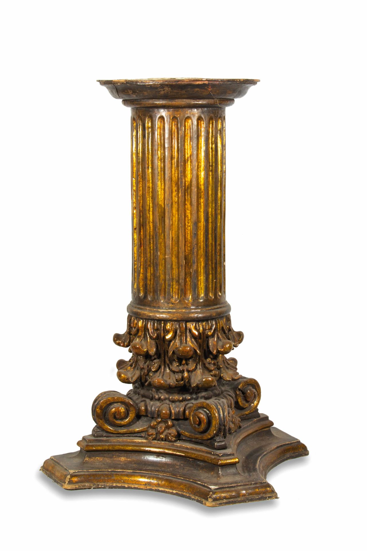 DUE COLONNE REGGIVASO IN LEGNO INTAGLIATO - Image 4 of 4