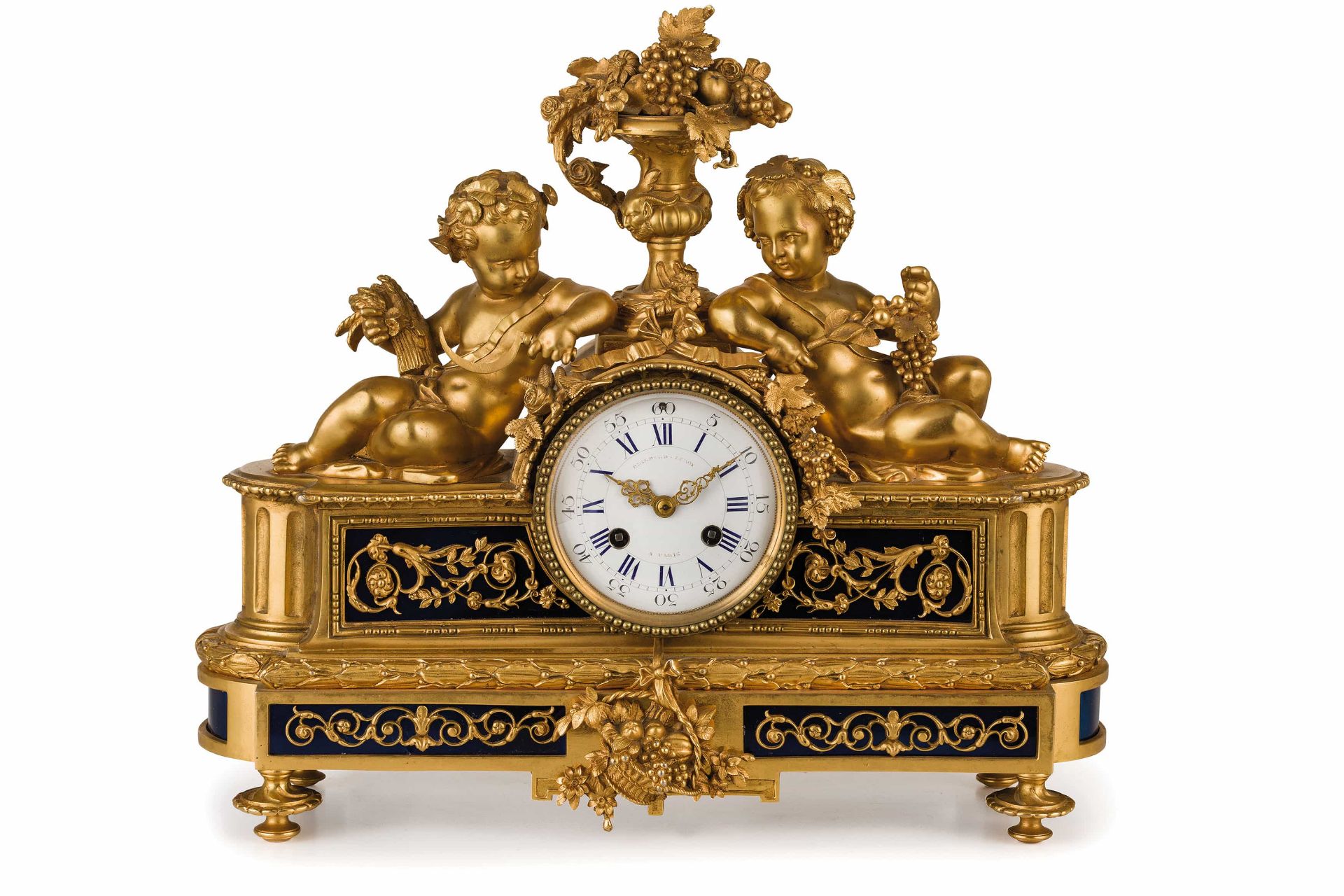 OROLOGIO DA APPOGGIO IN BRONZO DORATO, XIX SECOLO