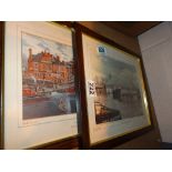 Two limited edition prints Lighterage and MSC tugs 148/300 D Kewley and 88 Old Quay Lock 111/500 R