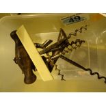 Box of five vintage corkscrews