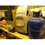Two portable calor gas heaters (both with bottle)