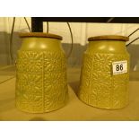 Pair of green kitchen storage jars