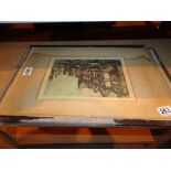 Two antique etchings of Chester by Monk