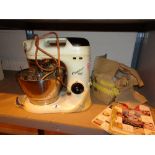 Early Kenwood Chef mixer with attachments and accessories