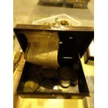 Vintage moneybox with coin contents