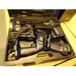 Powercraft case cordless drill jigsaw sander and torch set