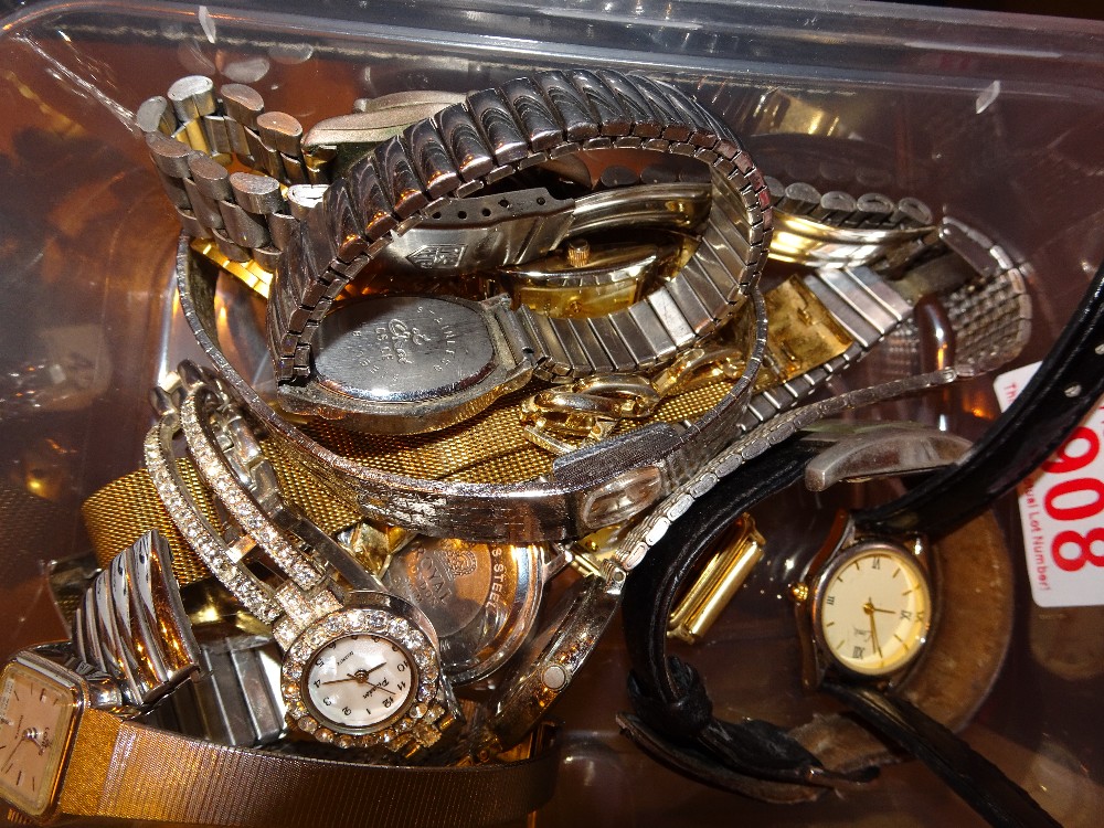 Box of mixed wristwatches