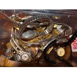 Box of mixed wristwatches