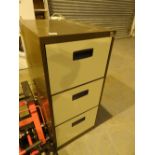 Three drawer metal filing cabinet