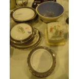 Burleigh Ware dinner and side plates and cheese dish bowl