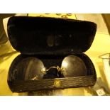 Pair of cased Pince Nez antique glasses