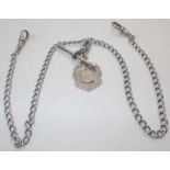 Hallmarked silver double Albert chain 29g