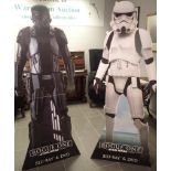 Two Star Wars cinema advertising life size foyer cut outs one Storm Trooper and Rogue One H: 180 cm