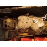 Two vintage teddy bears one with growler