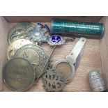 Box of mixed items including military