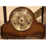 Oak cased Westminster chime mantel clock