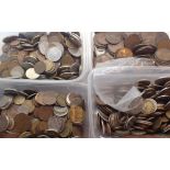 Four boxes of mixed foreign coinage