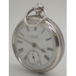 Hallmarked Birmingham silver pocket watch by G M Owen Portsmouth CONDITION REPORT: