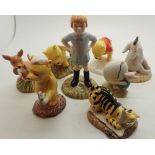 Eight Royal Doulton Christopher Robin Disney figurines