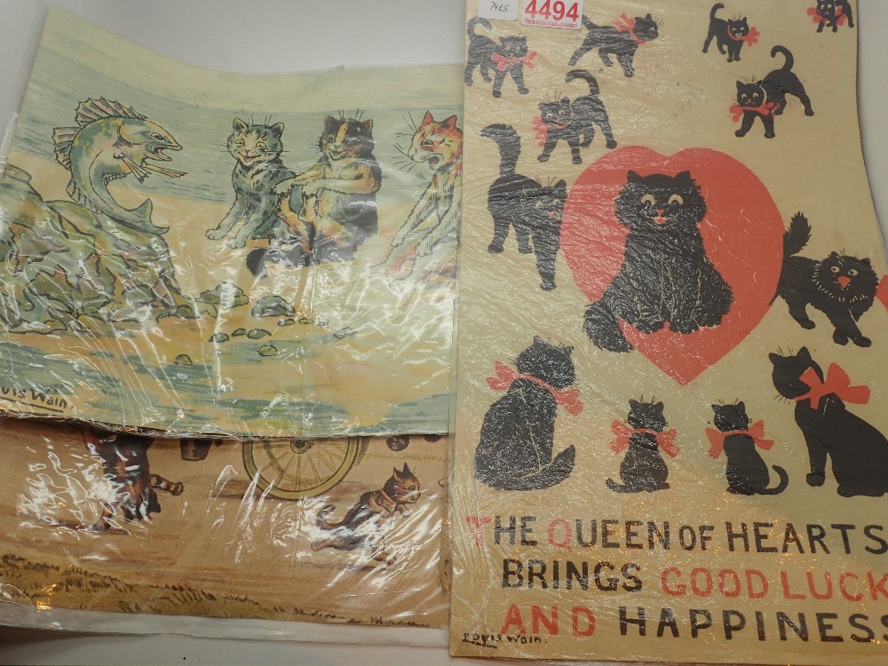 Three vintage Louis Wain cat prints various sizes