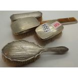 Hallmarked silver brushes and comb cover various hallmarks