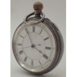 925 silver centre second crown wind pocket watch Chester hallmarked 1902 CONDITION