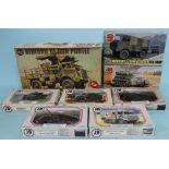 Quantity of Airfix and JB model kit military vehicles kits complete with original boxes