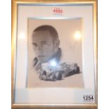 Framed 2007 Darren Baker original sketch of Lewis Hamilton signed by Hamilton and the artist with