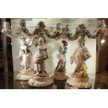 Set of Four Seasons candelabra by John Bevington with crossed swords backstamp CONDITION