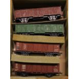 Four unboxed Continental O gauge freight wagons