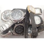 Box of mixed wristwatches