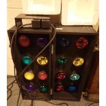 Foldaway disco light boxes and controller