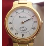 Boxed Bulova mid size Gents wristwatch CONDITION REPORT: This item is working at