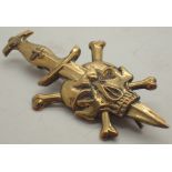 Death Head brass badge H: 6 cm
