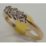 18ct gold three stone diamond ring approximately 0.