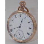 American Waltham Traveller open face gold plated pocket watch CONDITION REPORT: This
