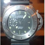 Gents stainless steel fashion wristwatch with black rubber strap A/F CONDITION REPORT: