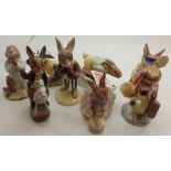 Eight Royal Doulton Bunnykins figirines