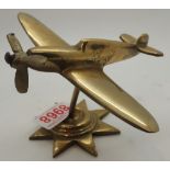 Brass Hurricane on stand base stamped British Made Brass L: 12 cm